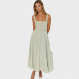 Marielle - Robe Midi décolleté carré