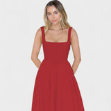 Marielle - Robe Midi décolleté carré