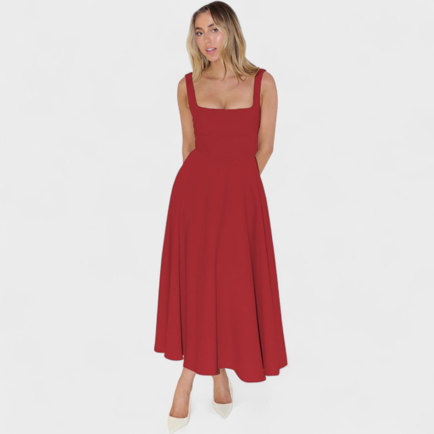 Marielle - Robe Midi décolleté carré