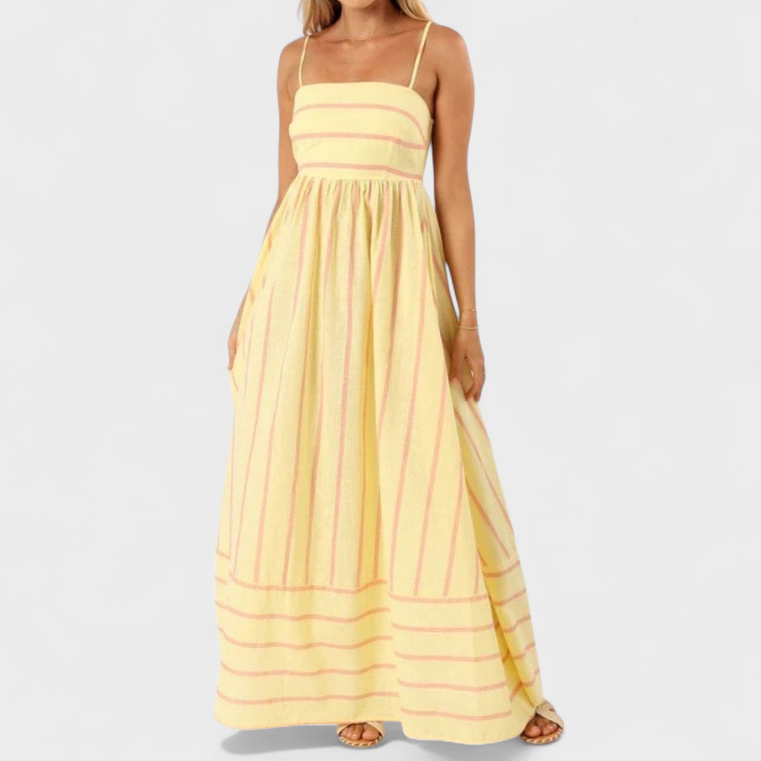 Yvonne - Robe longue à rayures