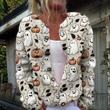 Jacqueline - Cardigan d'Halloween à imprimé de fantômes