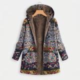 Delphine - Sweat à capuche en sherpa à motif floral