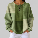 Noémie - Pull patchwork dans les tons verts