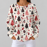Colette - Pull de Noël blanc à sapins et boules
