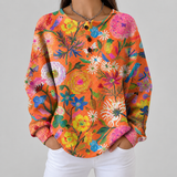 Florence - Pull orange à fleurs