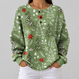 Isaure - Pull de Noël vert à sapins