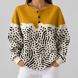 Livie - Pull jaune moutarde à pois