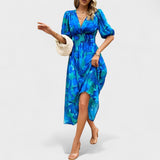 Claire - Robe Midi Florale Élégante