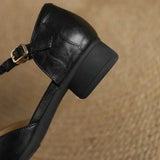 Élisabeth - Chaussures en cuir à bride et détail tressé