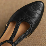 Élisabeth - Chaussures en cuir à bride et détail tressé