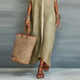 Anastasie - Robe chemise longue avec boutons