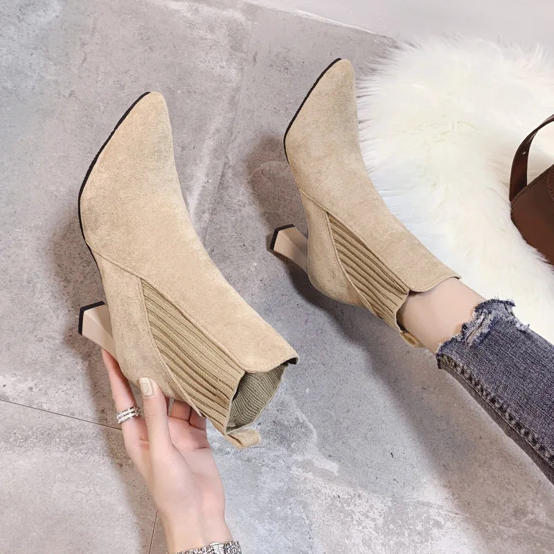 Marguerite - Bottes à plateforme en daim
