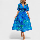 Claire - Robe Midi Florale Élégante