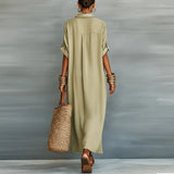 Anastasie - Robe chemise longue avec boutons