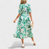 Claire - Robe Midi Florale Élégante