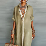 Anastasie - Robe chemise longue avec boutons