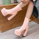 Carine - Bottes à plateforme et talon haut