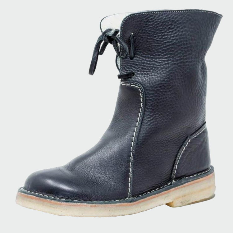 Léontine - Bottines en cuir imperméable à doublure en laine