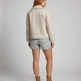 Julie – Veste courte femme à double boutonnage, coupe oversize