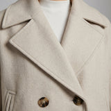 Julie – Veste courte femme à double boutonnage, coupe oversize
