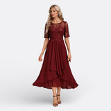Manon - Robe en Dentelle à Manches Courtes