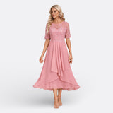 Manon - Robe en Dentelle à Manches Courtes