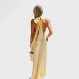 Marthe - Robe avec nœud en satin