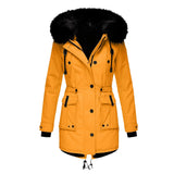Sandrine – Parka femme chaude avec capuche en fausse fourrure