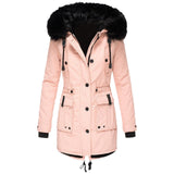 Sandrine – Parka femme chaude avec capuche en fausse fourrure