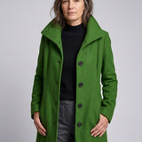 Helena – Manteau d’hiver long femme, col montant et boutonnage classique