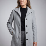 Helena – Manteau d’hiver long femme, col montant et boutonnage classique