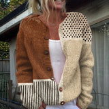 Domitille - Cardigan minimaliste à pois abstraits et boutons