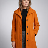 Helena – Manteau d’hiver long femme, col montant et boutonnage classique