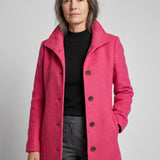 Helena – Manteau d’hiver long femme, col montant et boutonnage classique