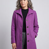 Helena – Manteau d’hiver long femme, col montant et boutonnage classique