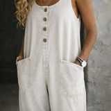 Vivienne - Salopette en Denim Coton Vintage Lavé
