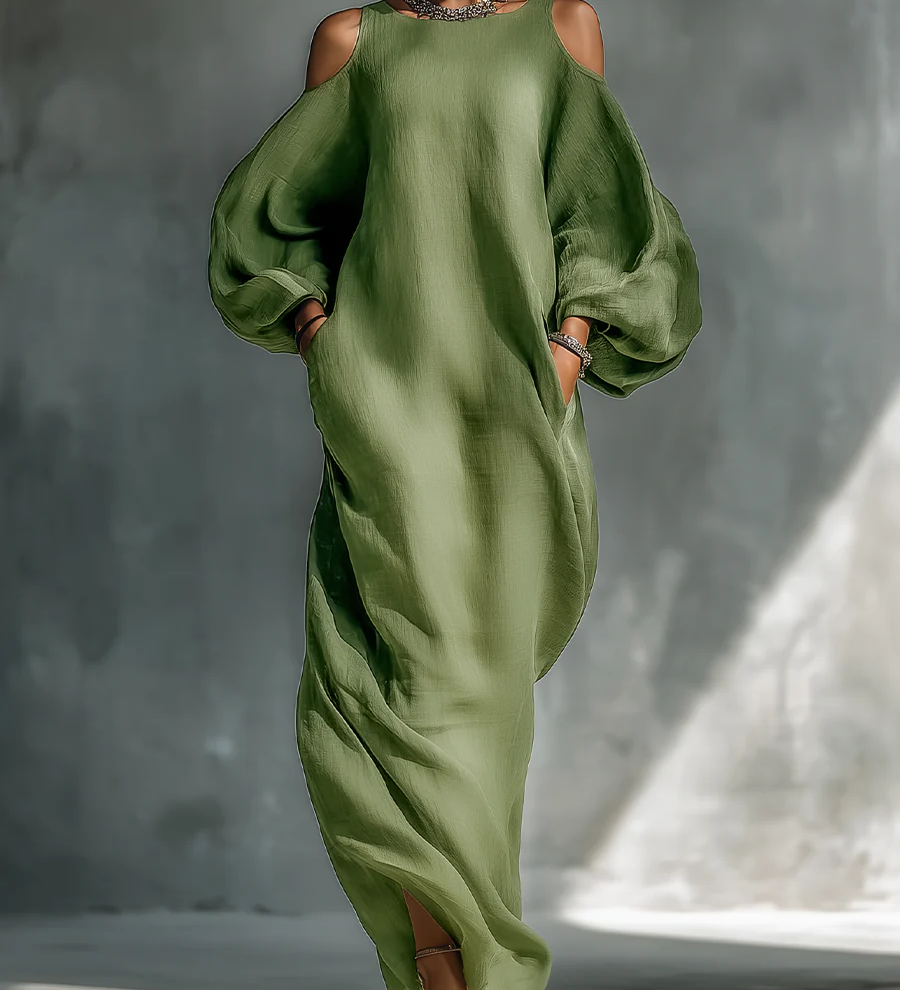 Suzanne - Robe Maxi Fluide avec Épaules Nues