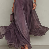Flavie - Robe longue violette avec décolleté