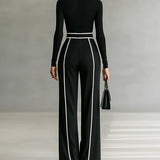 Emma - Ensemble Élégant avec Col Montant et Pantalon Ample