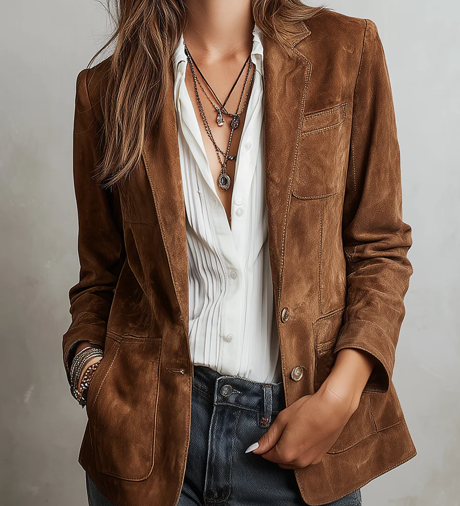 Marcelle - Veste Vintage Bruine