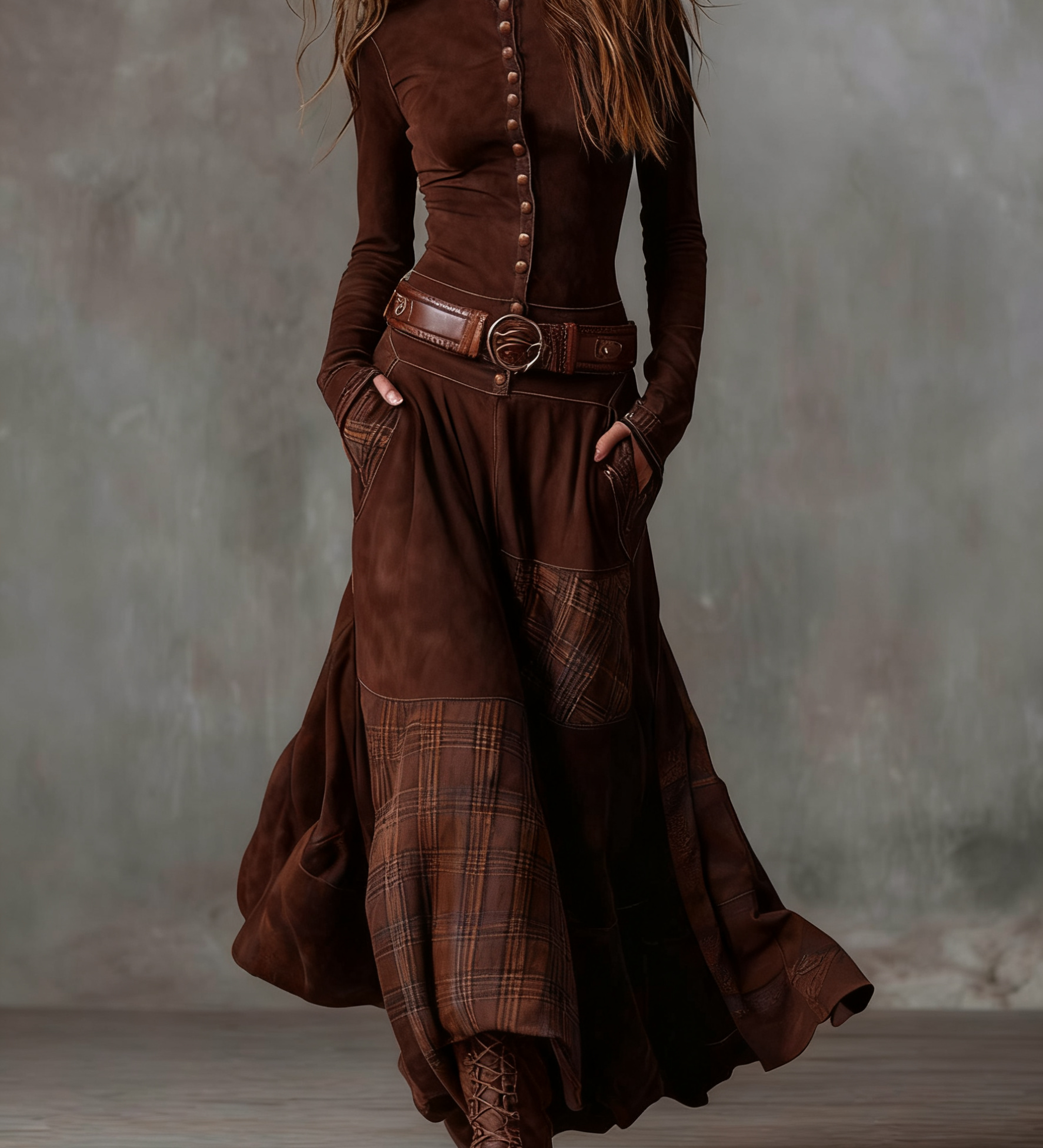 Élise - Robe Maxi avec Ceinture