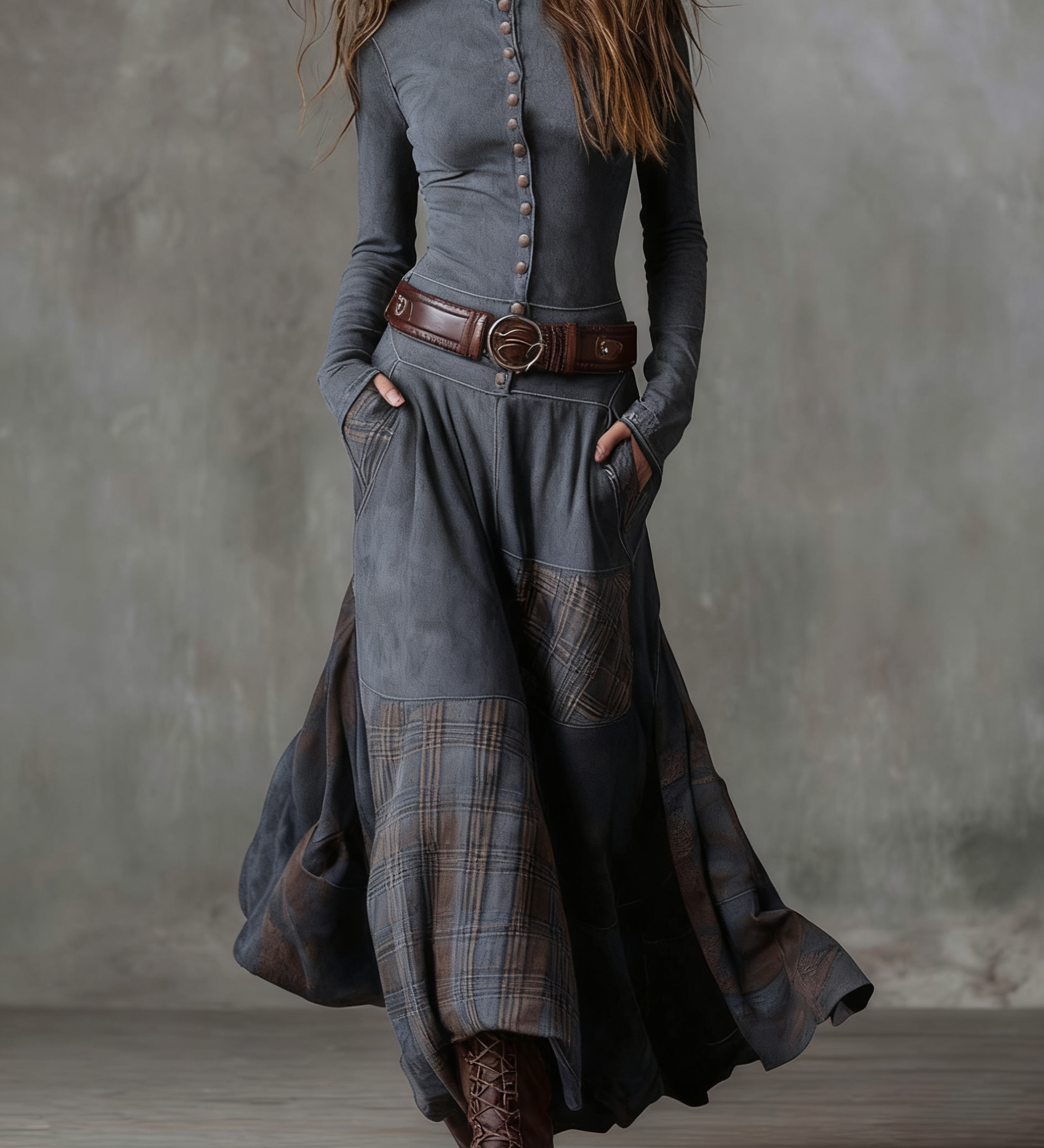 Élise - Robe Maxi avec Ceinture