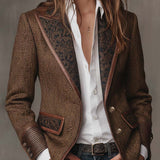 Gisèle - Blazer avec Insertion Imprimée en Chevron
