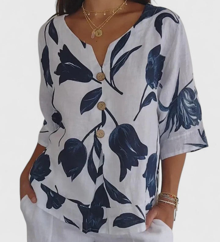Laura - Blouse V-Neck Confortable