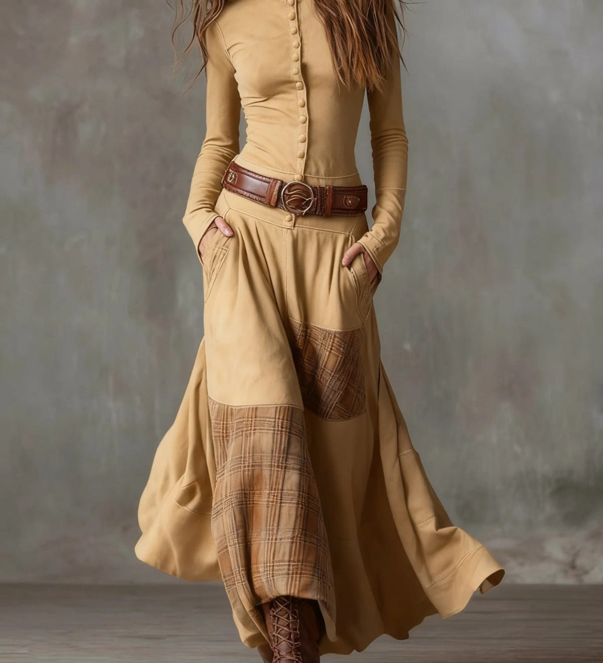 Élise - Robe Maxi avec Ceinture