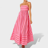 Yvonne - Robe longue à rayures