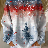 Alix - Pull de Noël bleu clair à sapin