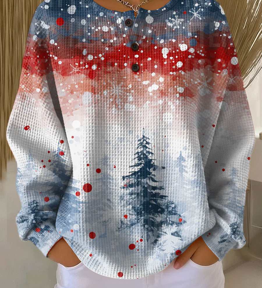 Alix - Pull de Noël bleu clair à sapin