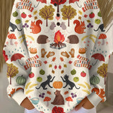 Aline - Pull à motif forêt d'automne