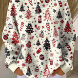 Colette - Pull de Noël blanc à sapins et boules